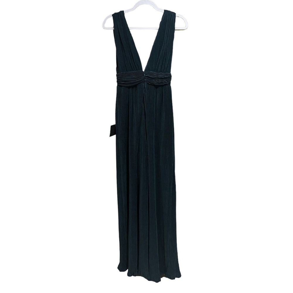 NWT Lulu’s Plisse Be Mine Teal Green Plisse Wide Leg Jumpsuit Size XS Lined Zip - Picture 6 of 16